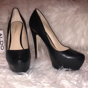 Aldo Malina High Heel Pump with Gold Accent